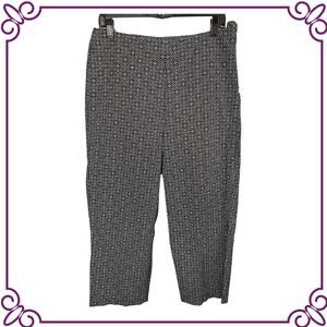 Charter Club Black & White Geometric Circles Stretch Crop Pants Size 12